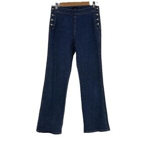 Y2K Vintage Tommy Girl Jeans Womens 9 Blue‎ Sailor Side Button Straight Leg 1999
